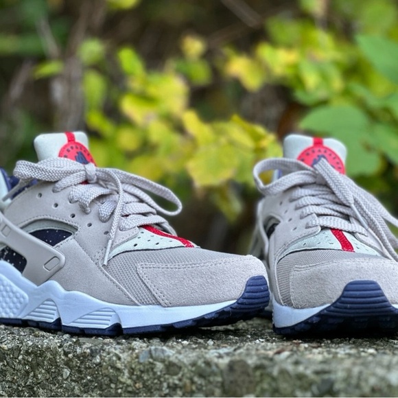 Nike Tan and Red Sneakers with Iconic Design